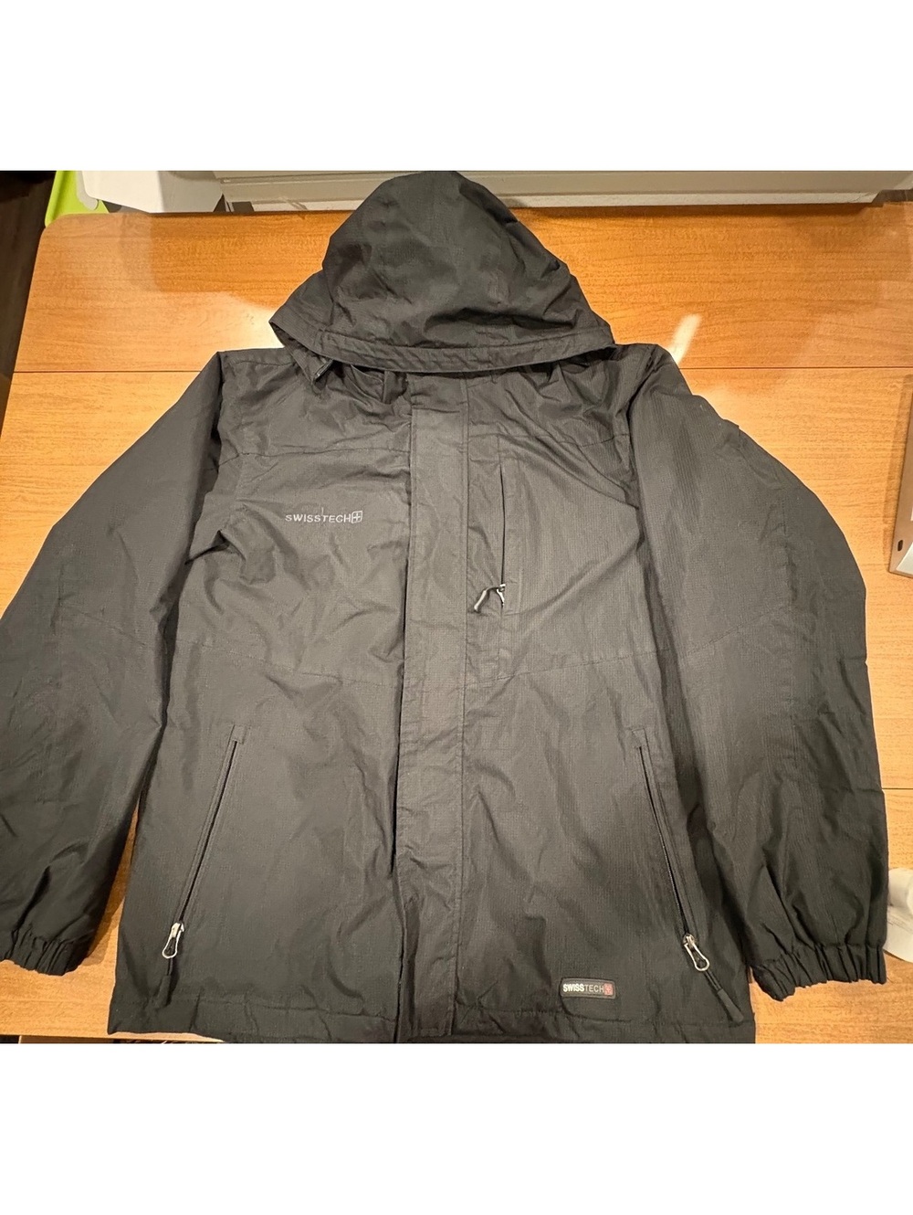 Swisstech Black Hooded Winter Jacket Size S/CH